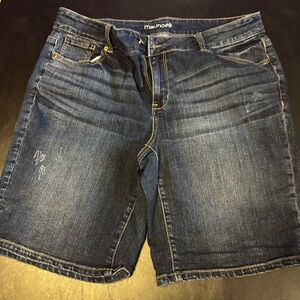 Maurices Dark Blue Denim Shorts